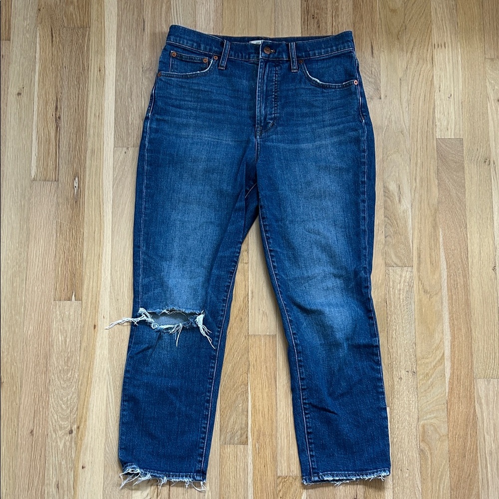 Madewell Distressed Blue Mom Jeans